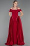 Standesamtkleid Lang Satin Rot ABU5995