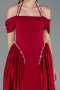 Standesamtkleid Lang Satin Rot ABU5995
