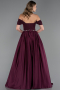 Standesamtkleid Lang Satin Pflaume ABU5995