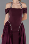 Standesamtkleid Lang Satin Pflaume ABU5995