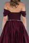 Standesamtkleid Lang Satin Pflaume ABU5995