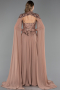 Abendkleid Lang Chiffon Kupfer ABU5931