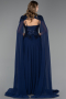 Abendkleid Lang Chiffon Marineblau ABU5931