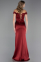 Abendkleid Lang Satin Weinrot ABU5976
