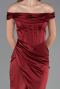 Abendkleid Lang Satin Weinrot ABU5976