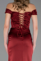 Abendkleid Lang Satin Weinrot ABU5976