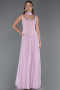 Abschlusskleid Lang Chiffon Puder ABU6369