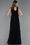 Abschlusskleid Lang Chiffon Schwarz ABU6369