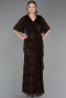 Abendkleid in Übergröße Lang Schuppig Braun ABU6373