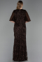 Abendkleid in Übergröße Lang Schuppig Braun ABU6373