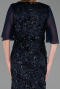 Abendkleid in Übergröße Lang Schuppig Marineblau ABU6373