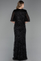 Abendkleid in Übergröße Lang Schuppig Schwarz ABU6373