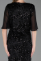 Abendkleid in Übergröße Lang Schuppig Schwarz ABU6373