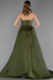 Abendkleid Lang Perlenbesetzt Khaki ABU5511