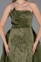 Abendkleid Lang Perlenbesetzt Khaki ABU5511