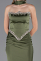 Abendkleid im Meerjungfrau-Stil Lang Satin Khaki ABU5644