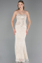 Abendkleid Lang Spitze Beige ABU6360
