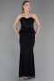 Abendkleid Lang Spitze Schwarz ABU6360