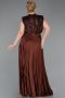 Abendkleid in Übergröße Lang Braun ABU3341