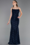 Abendkleid Lang Spitze Marineblau ABU6375