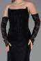 Abendkleid Lang Spitze Schwarz ABU6375