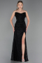 Abendkleid Lang Spitze Schwarz ABU6376