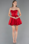 Partykleid Kurz Satin Rot ABK2672