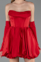 Partykleid Kurz Satin Rot ABK2672
