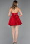 Partykleid Kurz Satin Rot ABK2672