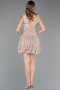 Partykleid Kurz Beige ABK2670