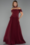 Abendkleid Lang Chiffon Weinrot ABU6390