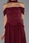Abendkleid Lang Chiffon Weinrot ABU6390