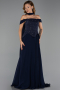 Abendkleid Lang Chiffon Marineblau ABU6390