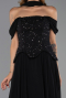 Abendkleid Lang Chiffon Schwarz ABU6390