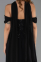 Abendkleid Lang Chiffon Schwarz ABU6390