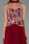 Abendkleid Lang Chiffon Weinrot ABU6391