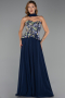 Abendkleid Lang Chiffon Marineblau ABU6391