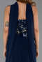 Abendkleid Lang Chiffon Marineblau ABU6391