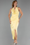 Partykleid Midi Satin Gelb ABK2506