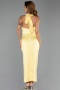 Partykleid Midi Satin Gelb ABK2506