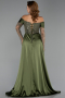 Abendkleid Lang Perlenbesetzt Khaki ABU5934