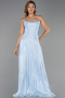 Abendkleid Lang Chiffon Eisblau ABU6277