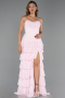 Abschlusskleid Lang Chiffon Puder ABU6397