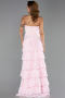 Abschlusskleid Lang Chiffon Puder ABU6397