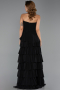 Abschlusskleid Lang Chiffon Schwarz ABU6397