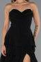 Abschlusskleid Lang Chiffon Schwarz ABU6397