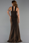 Abendkleid Lang Steinbesetzt Braun ABU6398