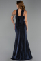 Abendkleid Lang Steinbesetzt Marineblau ABU6398