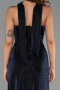 Abendkleid Lang Steinbesetzt Marineblau ABU6398