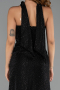 Abendkleid Lang Steinbesetzt Schwarz ABU6398